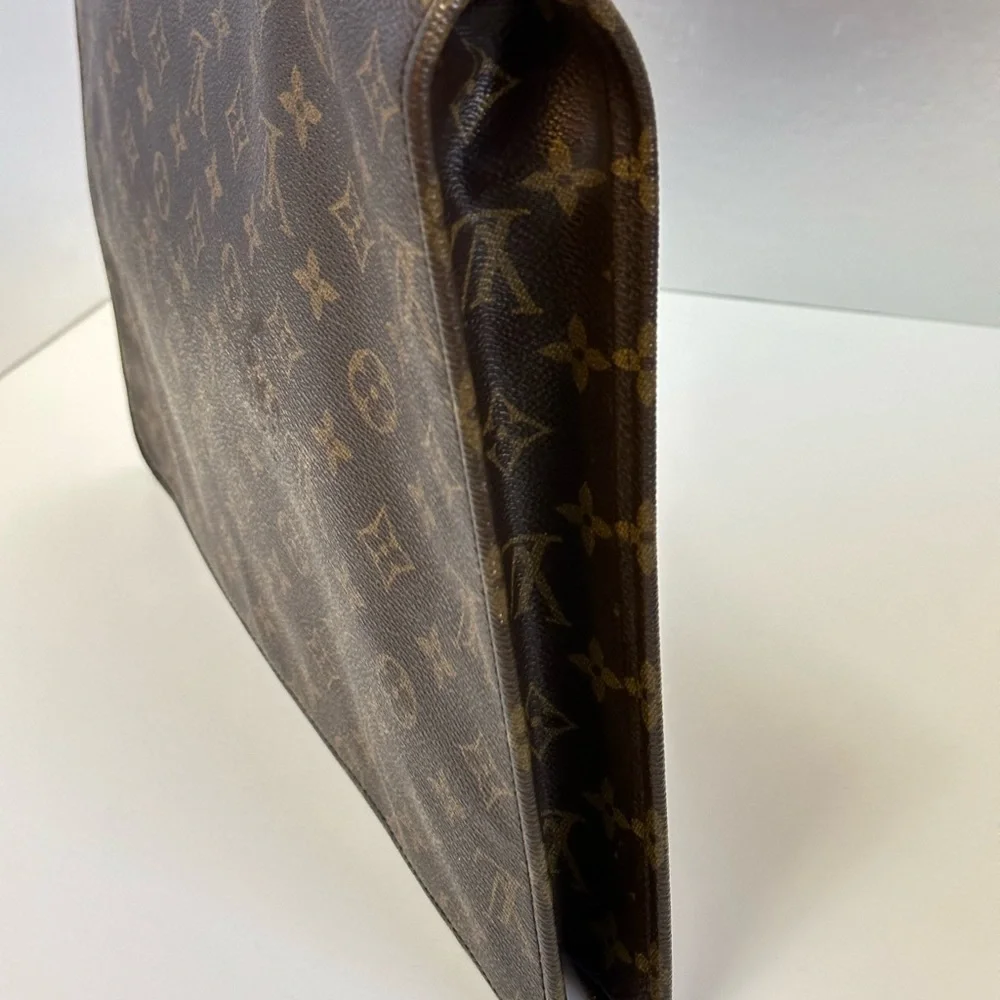 💯% Authentic LOUIS VUITTON Monogram Office Document Folio Zip Briefcase EUC